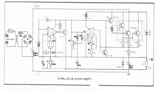 0-50V 2A Bench power supply-Circuit diagram