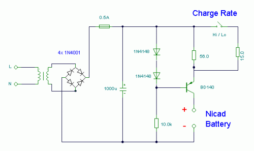 Nicad Battery Charger-Circuit diagram