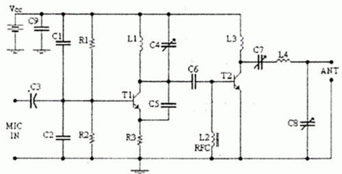 4W FM Transmitter-Circuit diagram