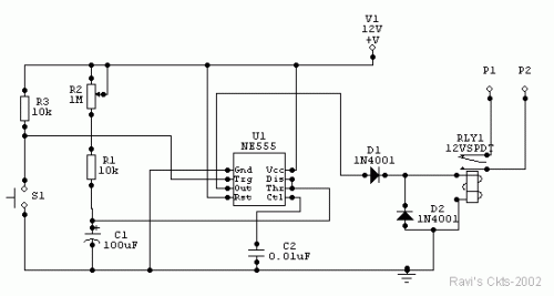 Photo Timer Circuit-Circuit diagram