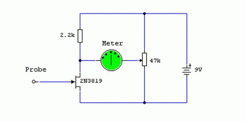 Static Electricity / Negative Ion Detector-Circuit diagram