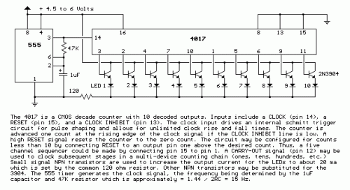 10 Channel LED Sequencer-Circuit diagram