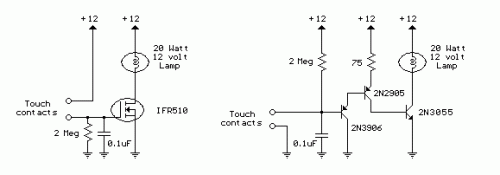 Touch Activated Light-Circuit diagram