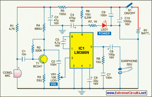 Spy Ear-Circuit diagram