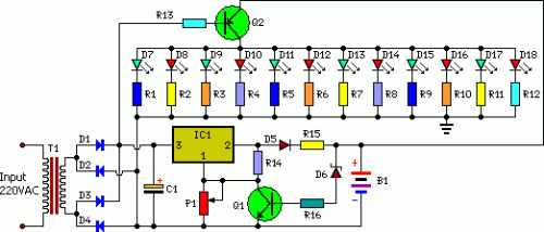 Automatic Low-Power Emergancy Light-Circuit diagram