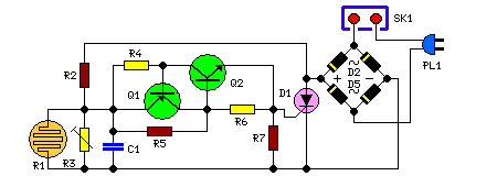 Dark Activated Terrace Lamp-Circuit Diagram